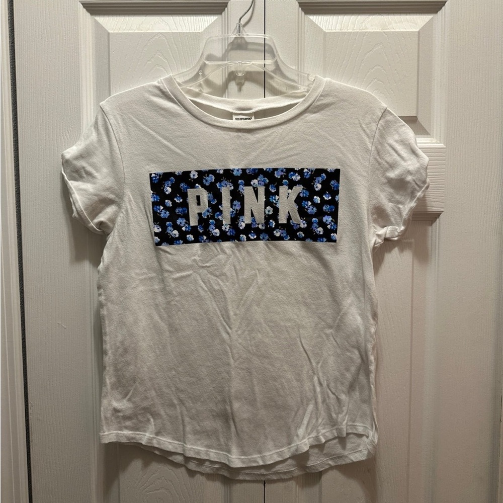 Victoria Secret Pink white T-shirt size medium